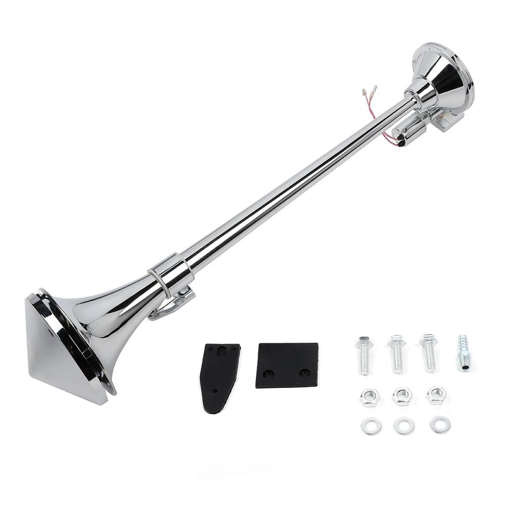 STAYTOP 150dB Single Cone Trumpet Electric Truck Train Horn Car Air Horn with Cover 12V for Trucks Motorcycle Pickup Trains Cars Boats