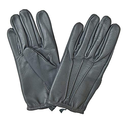 Ergonomic Cut leather driving gloves (Small, Gray)