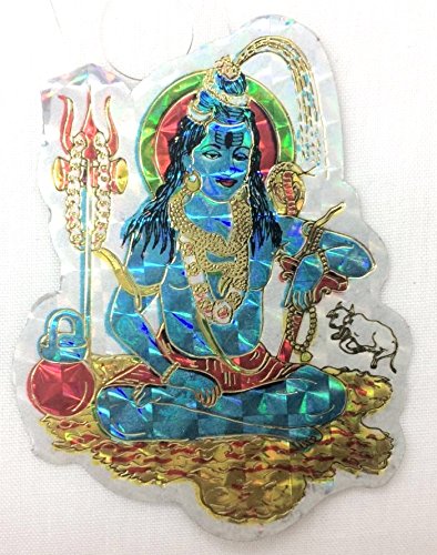 Colourful Lord Shiva Shimmering Finish Religious Sticker – Adhesive Foil Sticker