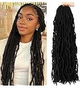 Datuoda 24 Inch Soft Locs Crochet Hair Pre looped 6 Packs Goddess Loc Hair Crochet Braids Faux Lo...