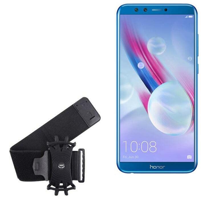 BoxWave Holster Compatible with Honor 9 Lite - ActiveStretch Sport Armband, Adjustable Armband for Workout and Running - Jet Black