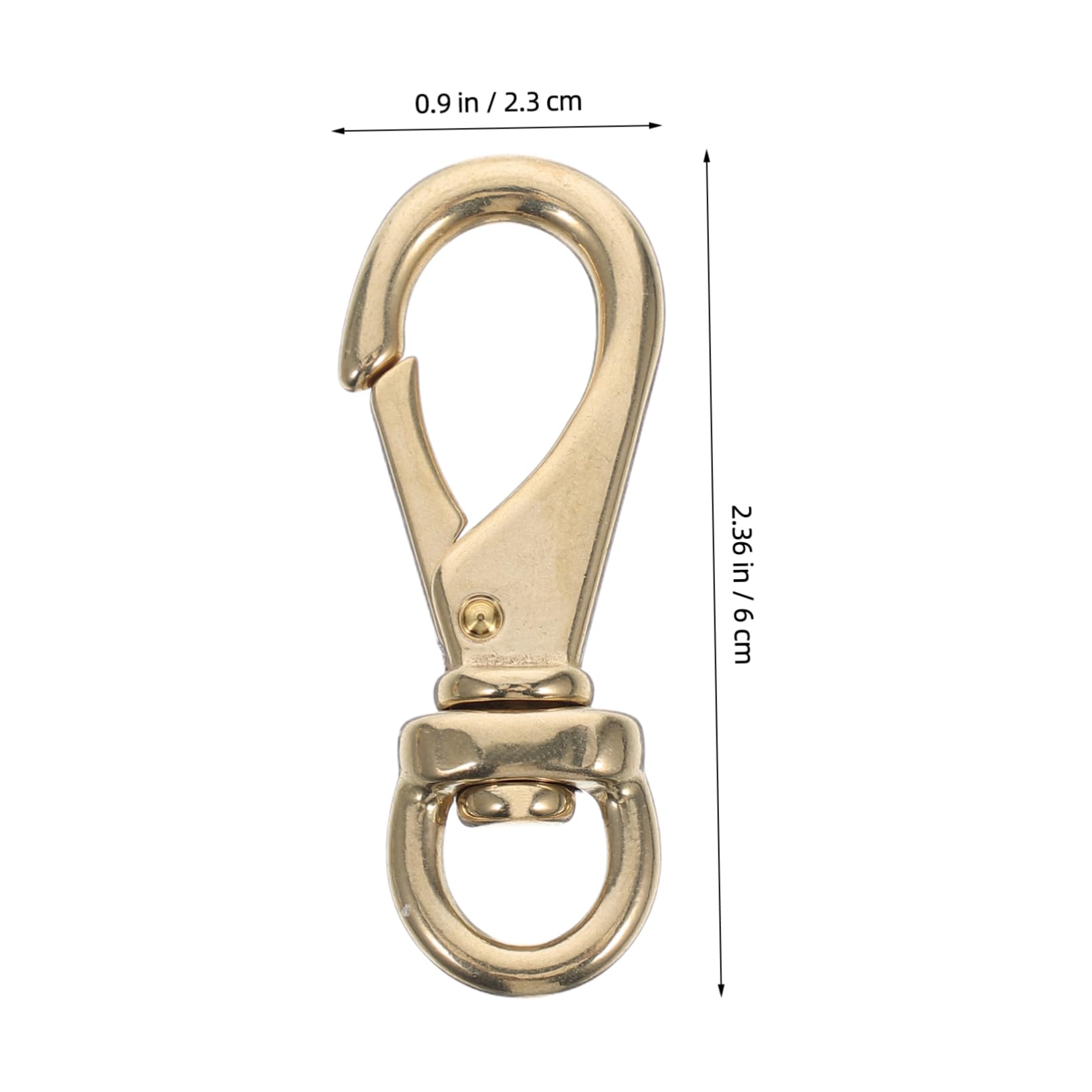 PRETYZOOM 4 Pack Solid Brass Swivel Lobster Claw Hooks Lanyard Hooks for Keychains Dog Harnesses Straps Bags
