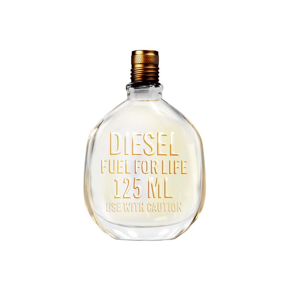 Diesel Fuel for Life, Agua de Perfume para Hombre en Vaporizador Spray, Fragancia Sensorial, 125 ml | Familia fougère, con pomelo, pimienta rosa, lavanda y heliotropo, para un aroma sensual y adictivo