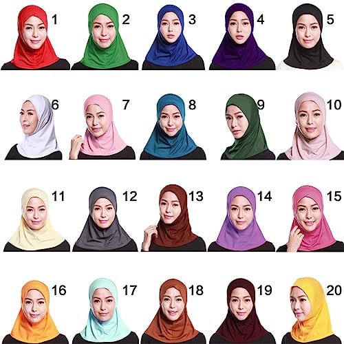 Womens Cotton Mini Hijab for Head Scarf Solid Color Full Cover Inner Islamic Arab Wrap Shawl Turban Hat Headw4