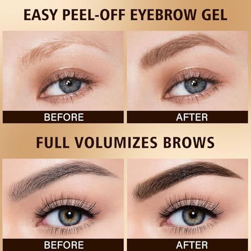 Ursoulney Eyebrow Gel - Easy Peel-Off for Fuller& Defined Brows, Waterproof Transfer-Proof Temporary Brow Gel, Last Up to 3 Days Makeup for Natural Looking Brows (Dark Brown) — view 2