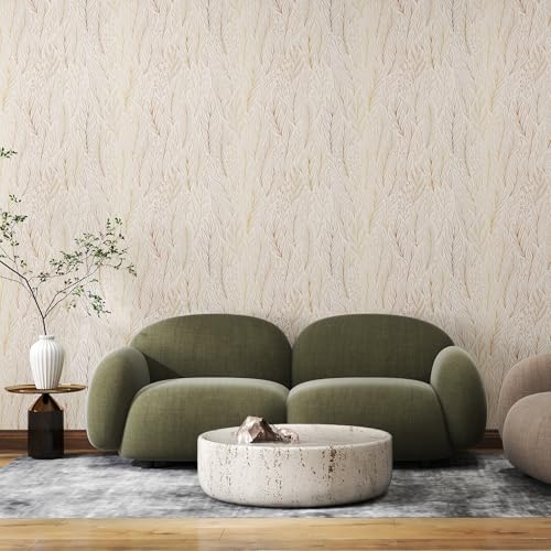 GloryTik Botanical Peel and Stick Wallpaper, Vintage Brown Leaf Contact Paper, Removable Self Adhesive Wallpaper Textured for Bedroom Living Room Wall Decor Vinyl Film Roll 17"×120" by GloryTik - Image 3