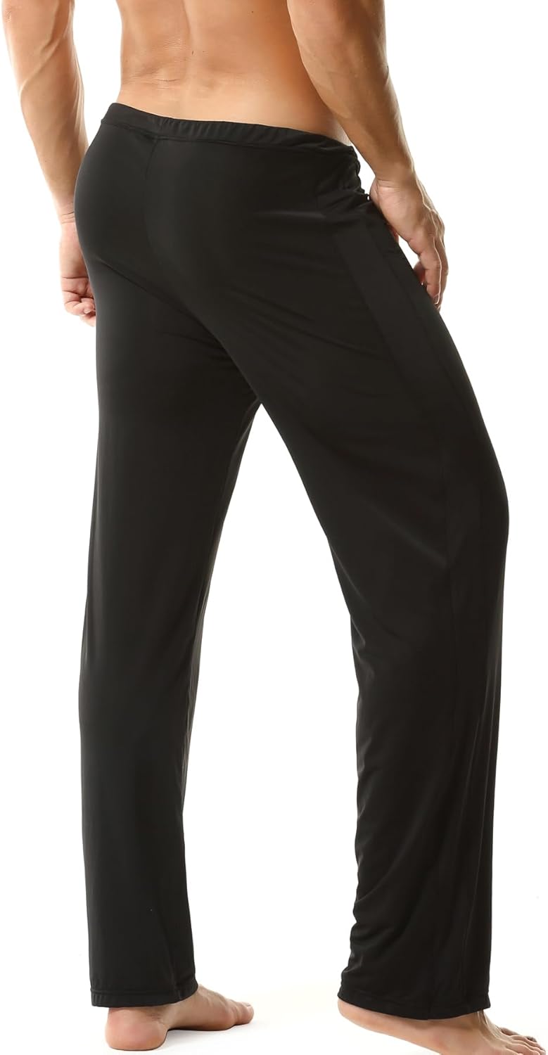 Men's Athletic Lounge Yoga Pants Thin Open Bottom Relaxed Loosen Fit Sexy Casual Jersey Sleep Pajamas Clothing - Image 2