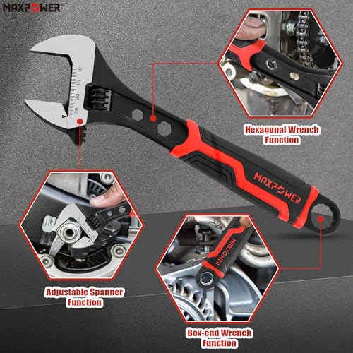 MAXPOWER Adjustable Wrench Set 6 8 10 Inch, 3-in-1 CR-V Spanner Wrenches by MAXPOWER - Image 7