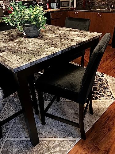 Image of SearchI Velvet Bar Stool Covers Set of 4, Stretch Washable Barstool Seat Covers, Counter Height Chair Covers for Kitchen Dining Room Cafe (Velvet Black)