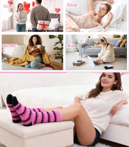 Image of Fuzzy Socks for Women Fluffy Cozy Slipper Socks Fall Halloween Socks Gifts