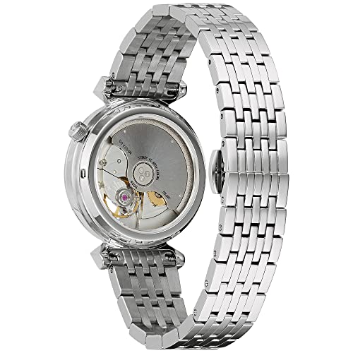 Bulova Women's Regatta Diamond Automatic Stainless Steel Open Aperture Watch, Mother of Pearl Dial Style: 96P2223