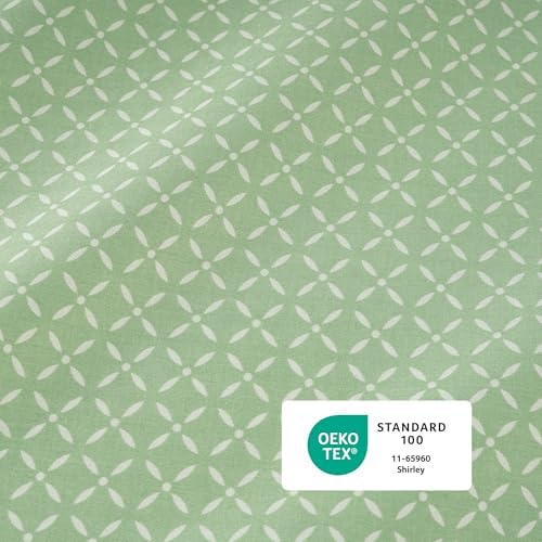 Izod Sateen Silky 4Pc King Size Bed Sheet Set, Deep Pockets - fits Upto 17", Smooth & Buttery Feel Sheet Set, Long-Staple Soft Combed 100% Cotton Bed Sheet, Hotel Luxury Bedding - Green Mosaic - Thumbnail 5