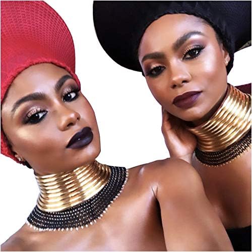 Miniatura 4 de Gargantilla africana, collar de cuero grueso estilo gótico de Egipto, estilo punk, gótico, para mujeres y niñas