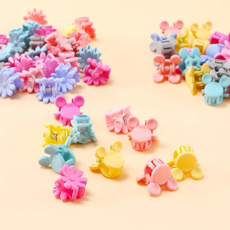 Image of NEOBABY Mini Colorful Multiple Designs Hair Clip for Multiple Hair Styling | Hair Claws Accessories for Kids Baby Girls and Women's (RandomDesigns, Pack of 50)