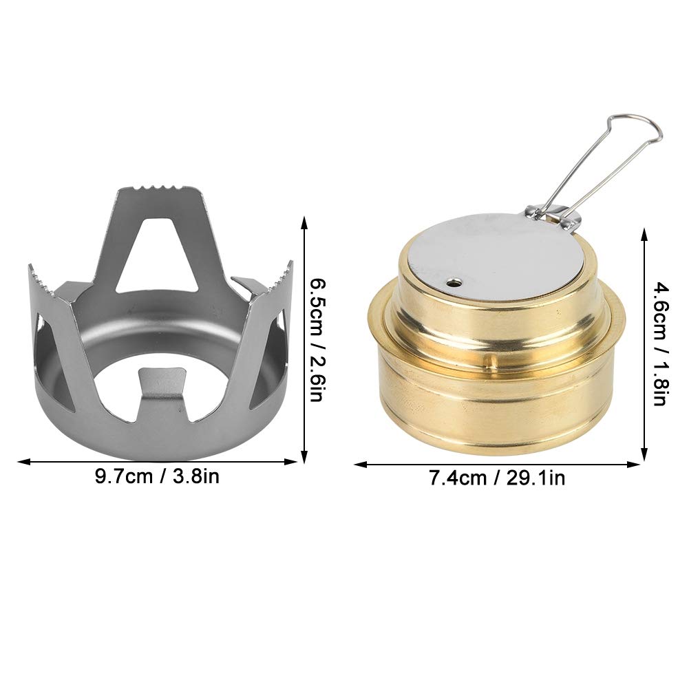 Demeras Fornello ad Alcool Rame Portatile Ultraleggero da Campeggio Mini fornello a Spirito Bruciatore ad Alcool Fornello a combustibile ad Alcool per Cucinare all'aperto Picnic BBQ