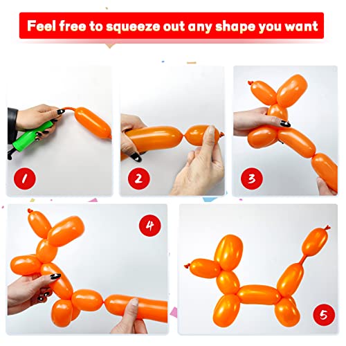Image of Long Balloons Animals, Thickening 260 Balloons for Tying Balloon Arch, Twisting Latex Magic Modeling Skinny Birthday for Kid's Party Wedding Decoartion 100pcs (Color)