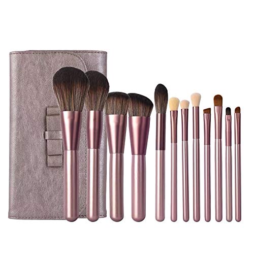 Makeup Brushes 12-Piece Professional Makeup Brush Sets for Kabuki Foundation Powder Contour Blending Blush Eye Shadow Travel PU Bag Included, Cruelty-Free