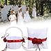 Canasta de flores Durable Rose Flowers Cojín romántico para portador, Almohada blanca para anillo de bodas, Canasta de flores para niña de boda para banquete de(Flower basket + ring pillow)