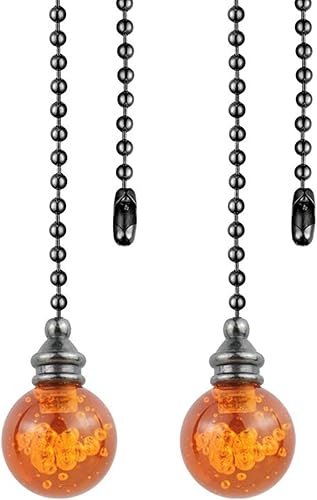U/D Cadena de tracción para ventilador de techo, 2 unidades, cadena de cristal agrietada para decoración de luz de ventilador de techo, cadena de