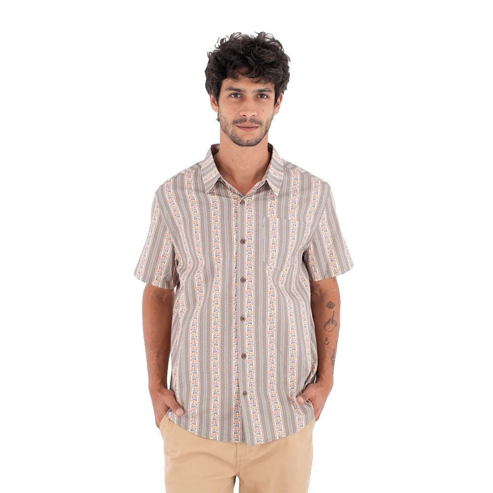 Hurley M Woven SS Printing Press HIPS White