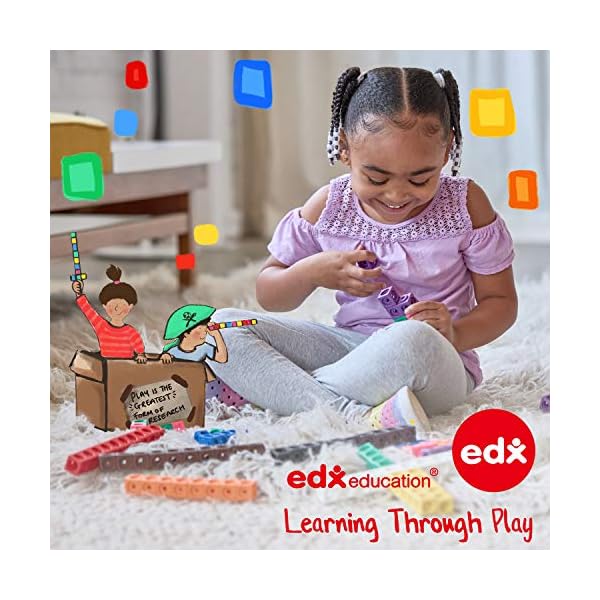 edx education 75166 Math Cubes - Set of 100 -Fidget Linking Cubes for Early Maths - Connecting Manipulative – Bild 9