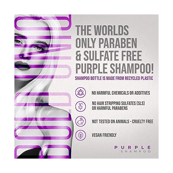 Purple-Shampoo-for-Blonde-Hair-Blonde-Shampoo-Eliminates-Brassy-Yellow-Tones-Lightens-Blonde-Platinum-Ash-Silver-and-Grays-Paraben-Sulfate-Free-Toner-Revitalize-Bleached-Highlighted-Hair BOLD UNIQ Purple Shampoo for Blonde Hair - Toning Shampoo for Blonde, Platinum, Bleached, Grey, Ash, and Silver Hair - Eliminates Brassy, Yellow Tones - Vegan, Paraben & Sulphate Free - 237 ml