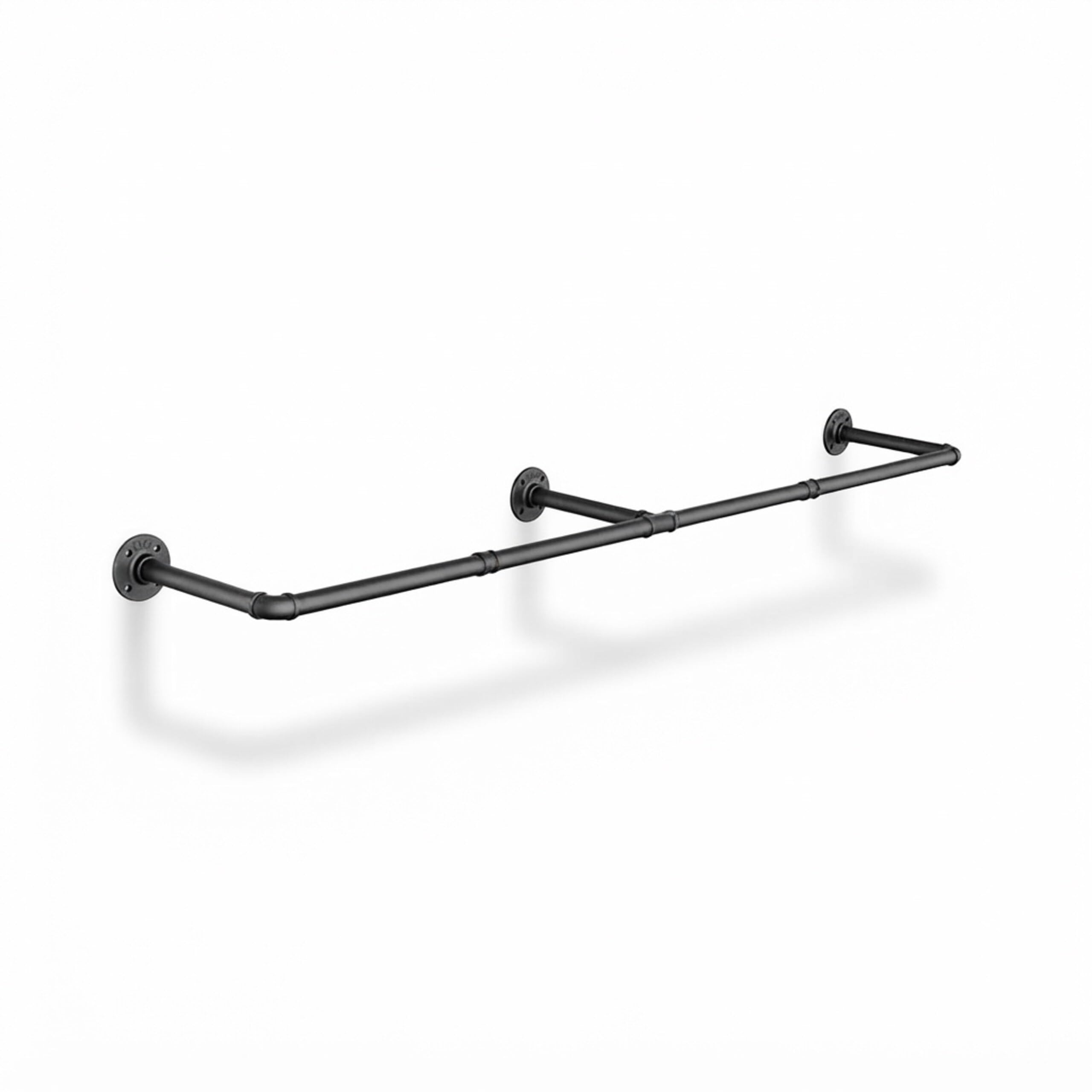 Relaxdays Barra Appendiabiti da Parete 140 cm, Stile Industriale, 6 Ganci a S, Camera, corridoio