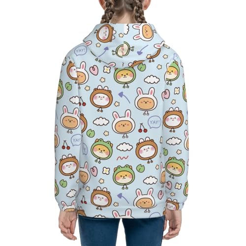 Cute Animals Face Kids Pullover Hoodies Boys Sweatshirts Girls Athletic Clothes with Pocket4