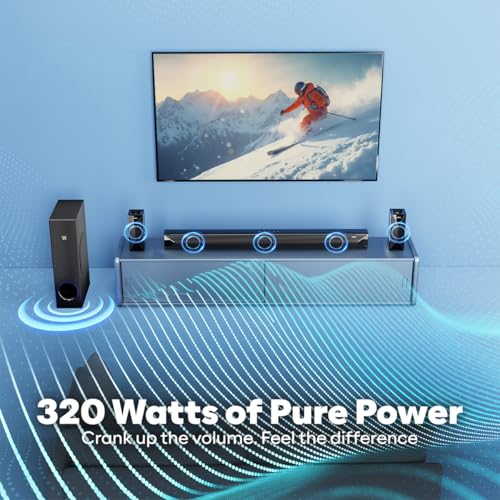 Image of GOVO GoSurround 955 Pro |320W Sound bar, True 5.1 Channel Home Theatre, Mega subwoofer, HDMI, Opt, AUX, USB & Bluetooth, 3 Equalizer Modes, Stylish Remote & LED Display (Black)