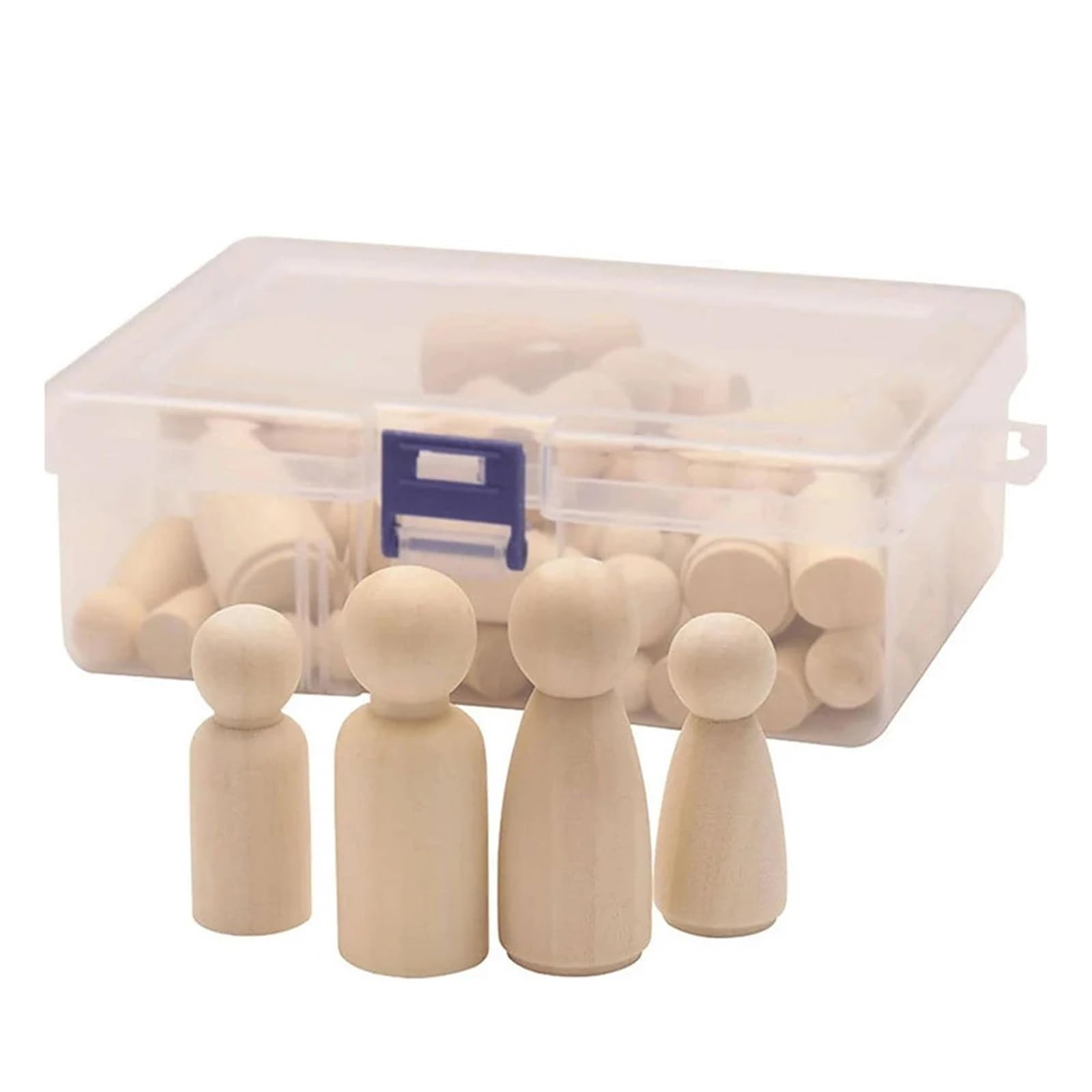 Muñecas de Madera Peg 50 Uds. De muñecos con clavija de madera sin terminar, figuras personas for manualidades, pintura, juego, decoración fiesta en casa