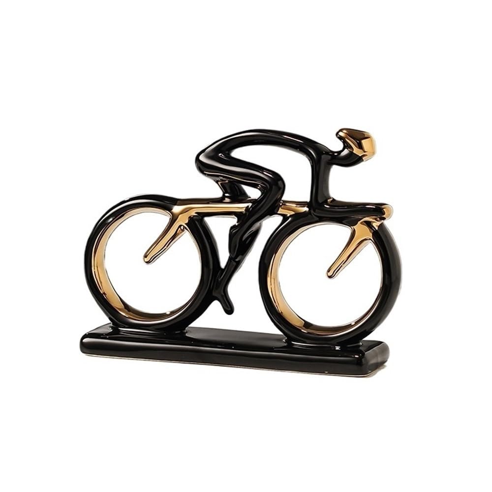 RUOXIUKHBZPS Sculpture Home Decoration Statue For The Bicycles Enthusiast Metal Figurine Art Décor For Runner Sportsman Cyclist Bicycle Enthusiasts(Black)