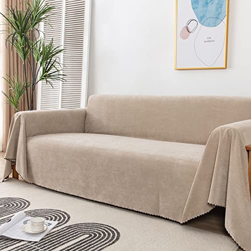Osunnus Waterproof Sofa Cover Couch Cover Protector Sofa Throw Cover Slipcover Durable Multi-Function Furniture Cover For Pets Dogs Cats Home Living Room, Khaki 71" X 118" #TOP2