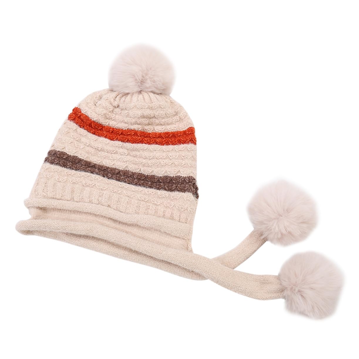 GALPADA 3pezzi Cappello Invernale Donna Lana Con Pompon Berretto Caldo e Morbido Per Sci e Attività All Aperto Beige Per Adulti e Ragazze