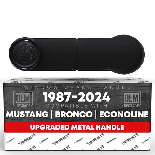 Image of Manual Window Crank Handle, 1pc - Front /Rear Left or Right - Compatible with 1987-2023 Ford Mustang Bronco, Econoline, Super Duty, F-150 - Plastic Cover, Metal Body - OEM E6DZ5423342A, F7UZ1523342AAA