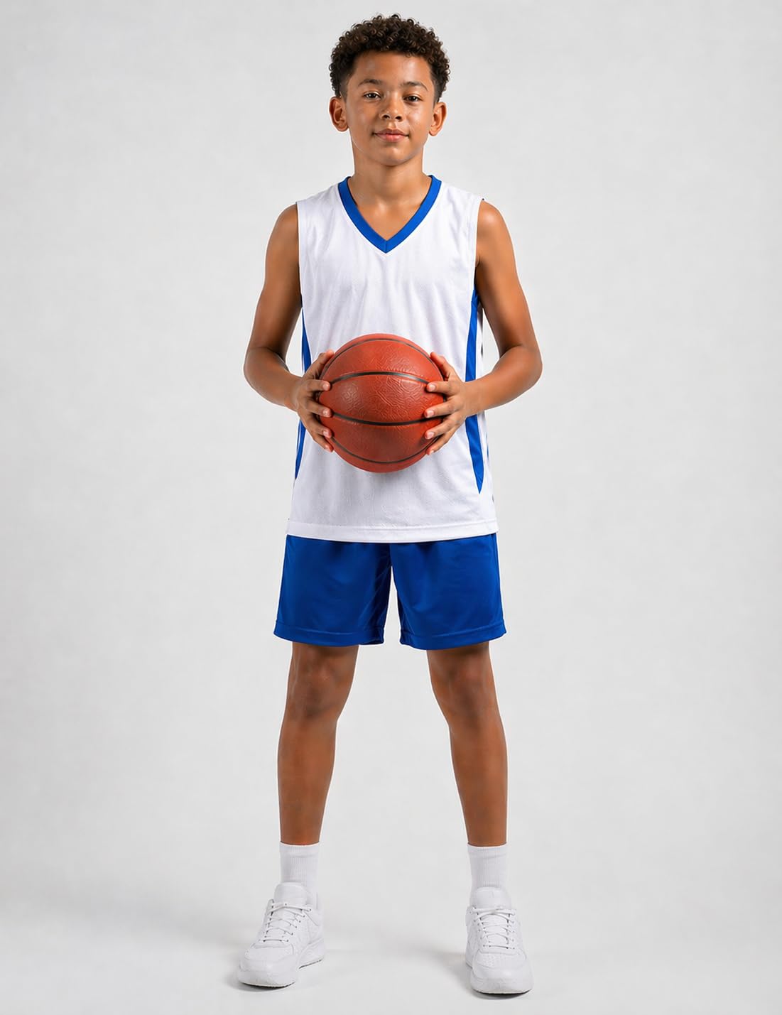 Camisetas de baloncesto atléticas de malla reversible para niños y jóvenes, uniformes de equipo en blanco para deportes