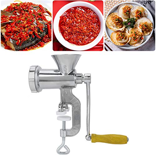 Picadora de Carne Manual de Hierro Fundido Resistente con Abrazadera de Mesa de Acero Máquina para Hacer Salchichas con Tubo de Relleno Molino Multifuncional Moler Verduras y Carne