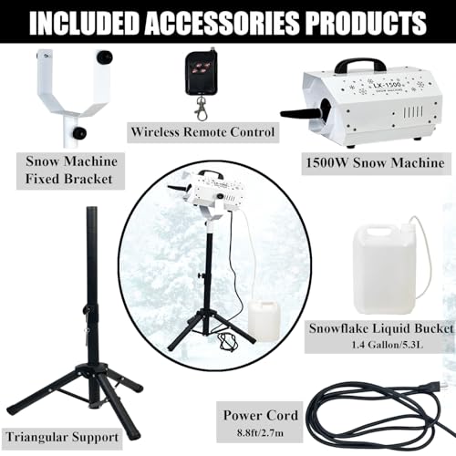 langxun 1500w snow machine with manual amp wireless remote control  large output snowmaking machine for indoor amp outdoors  adjustable snowflake size  perfect for christmas weddings and parties