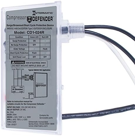 Intermatic CD1-024R Compressor Defender Protects Central Air Conditioner / Heat Pump Compressors and Circuit Boards