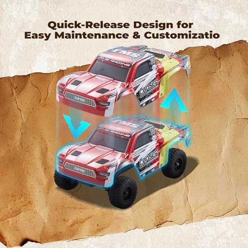 Image of EAZYRC FMS FSC24 Chaser 1 /24 RC Car 4X4 Off-Road High-Speed Short-Course Truck, 2 Speed Transmission, Brushless-Ready and 30-Minute Runtime,2.4GHz Electric Vehicle Toys Gifts for Adults (Purple)