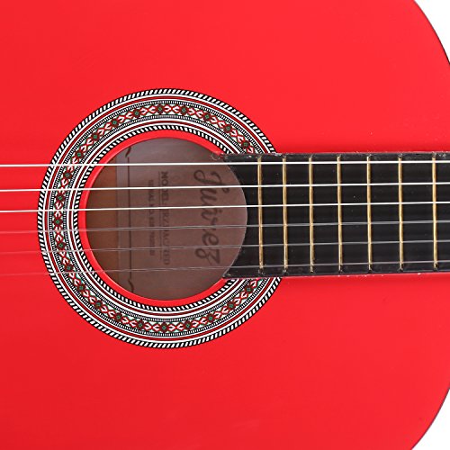 Image of Juarez 39C /RED Classical Guitar Full Size Deluxe Nylon Strings, Red Gloss Finish