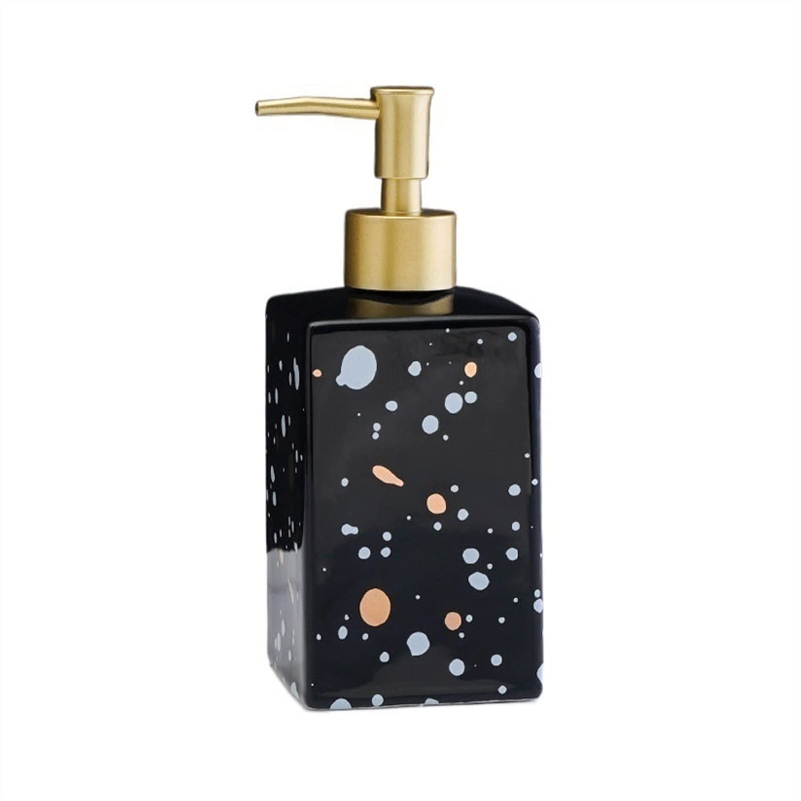 Kitchen Soap Dispenser 450ML Press Type Split Bottle Shampoo Shower Gel Bottle Ceramic Soap Dispenser for Bathrooms, Kitchens, Hotels Reusable Pump-Bottles Dispensers Handsoaps Dispenser(Black)