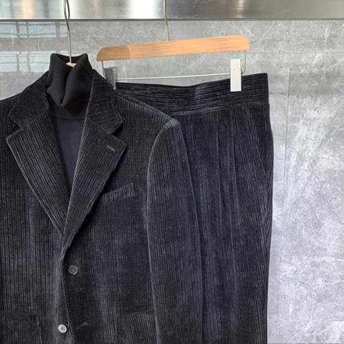 Men's Corduroy Suit Notch Lapel Tuxedos Jacket Pants Casual Dinner Two Buttons Formal Wear Outfit4