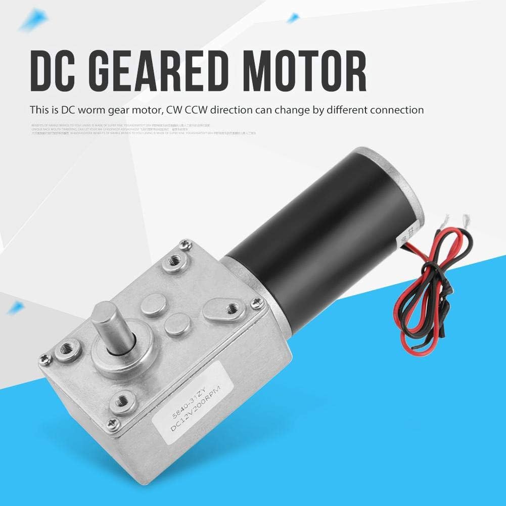 Dpofirs 31ZY Motor, 12V 200 U/min 5840-31ZY Permanentmagnet DC Turbo Schneckengetriebemotor Untersetzungsmotor Untersetzungsmotor Getriebemotor