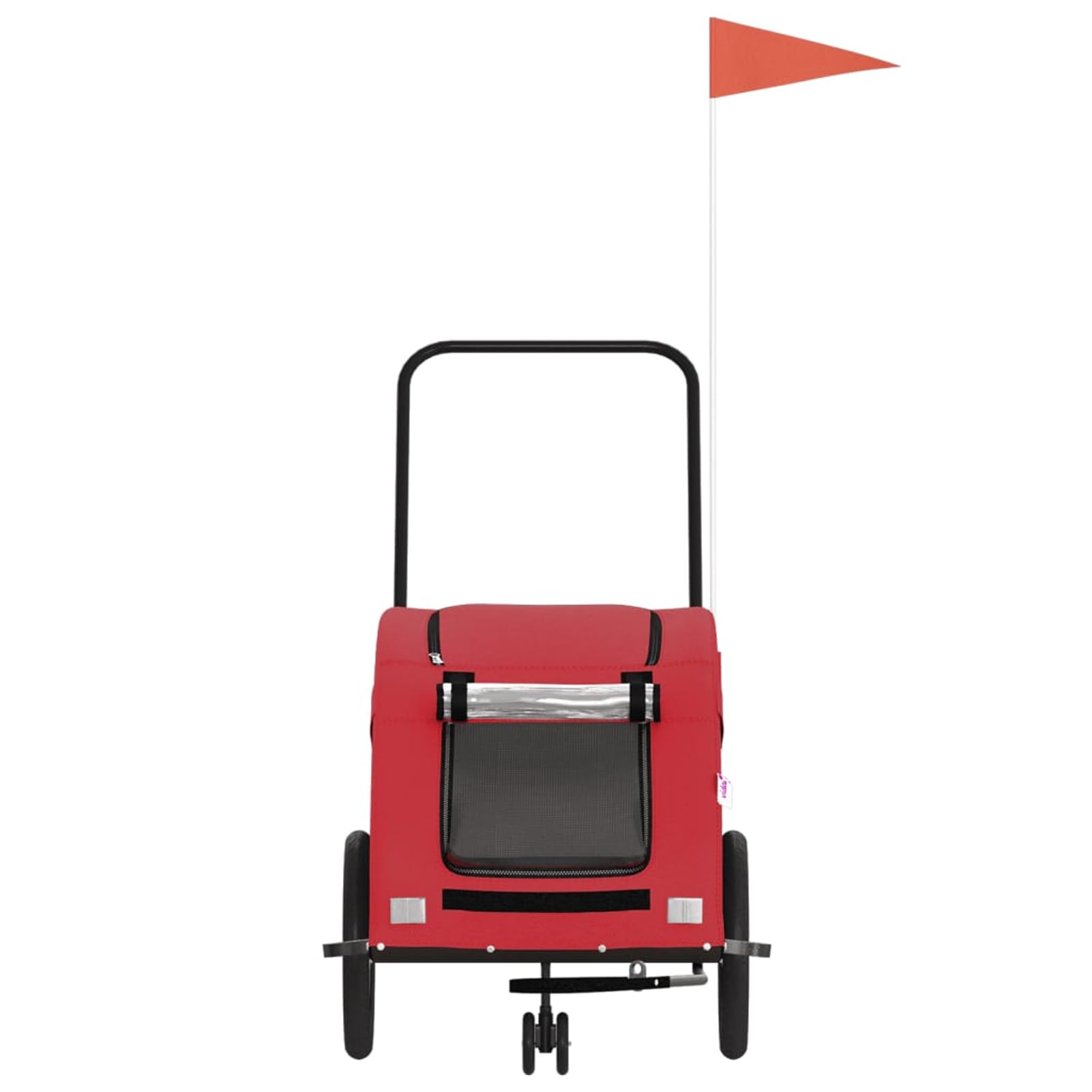 Gecheer Fahrradanhänger für Hunde, Rot aus Oxford-Gewebe mit Eisenrahmen und PVC-Dach, 124.5x63.5x66cm, bis 45kg Tragkraft für kleine Haustiere und Camping