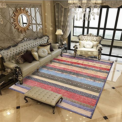 Tapis brosse rouge rayé lavable pour protéger le sol du bureau - 2