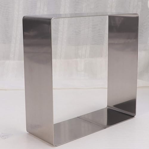 Miniatura 7 de Cortador cuadrado de galletas, anillo cuadrado para mousse, anillo cuadrado de mousse, anillo de postre de acero inoxidable para hornear pasteles