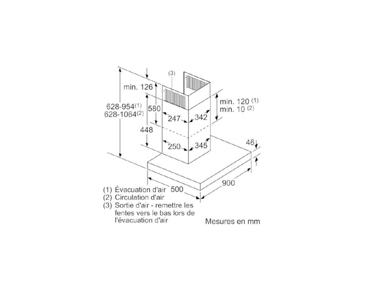 SIEMENS Hotte decorative murale LC97BHP50, Hotte murale,iQ500,90 cm, Inox