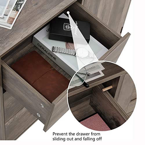 Iwell Storage Cabinet With 3 Drawers And Shelf, Mid Century Storage Cabinet With Wood Leg, Accent Cabinet For Living Room, Bedroom, Enterway, Hallway, Rustic Oak #TOP5