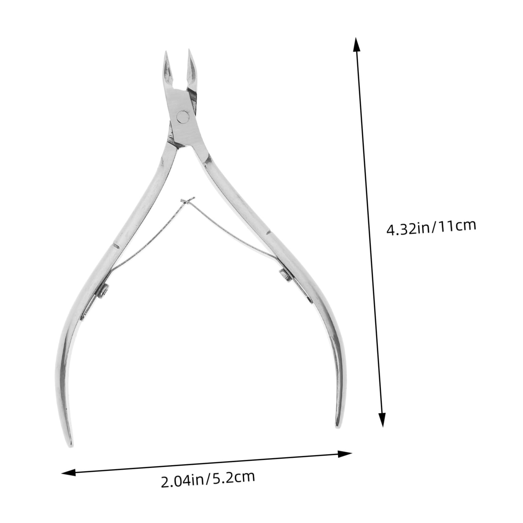 TOVINANNA Stainless Steel Nail Cuticle Nipper Ergonomic Design Long Jaw Clippers for Manicure for Fingernails Toenails Durable Resistant Silver Finish