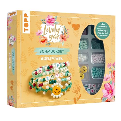 Lovely You Schmuckset #GirlPower. Anleitung und Material für 5 Armbänder. Über 400 Perlen: Anleitungen, Freundschaftstest, über 400 bunte Perlen, Herz-, Smiley-, Buchstaben-Perlen...